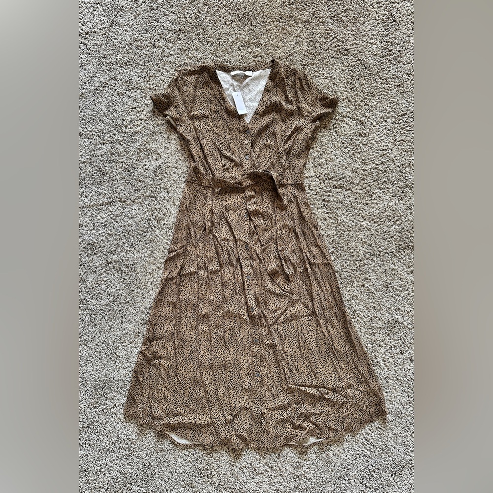 NWT Loft leopard print midi dress, 4 - Picture 2 of 5